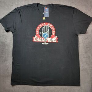 Atlanta‎ Braves World Series Champions T Shirt Fanatics Mens 3XL 3X Large Black